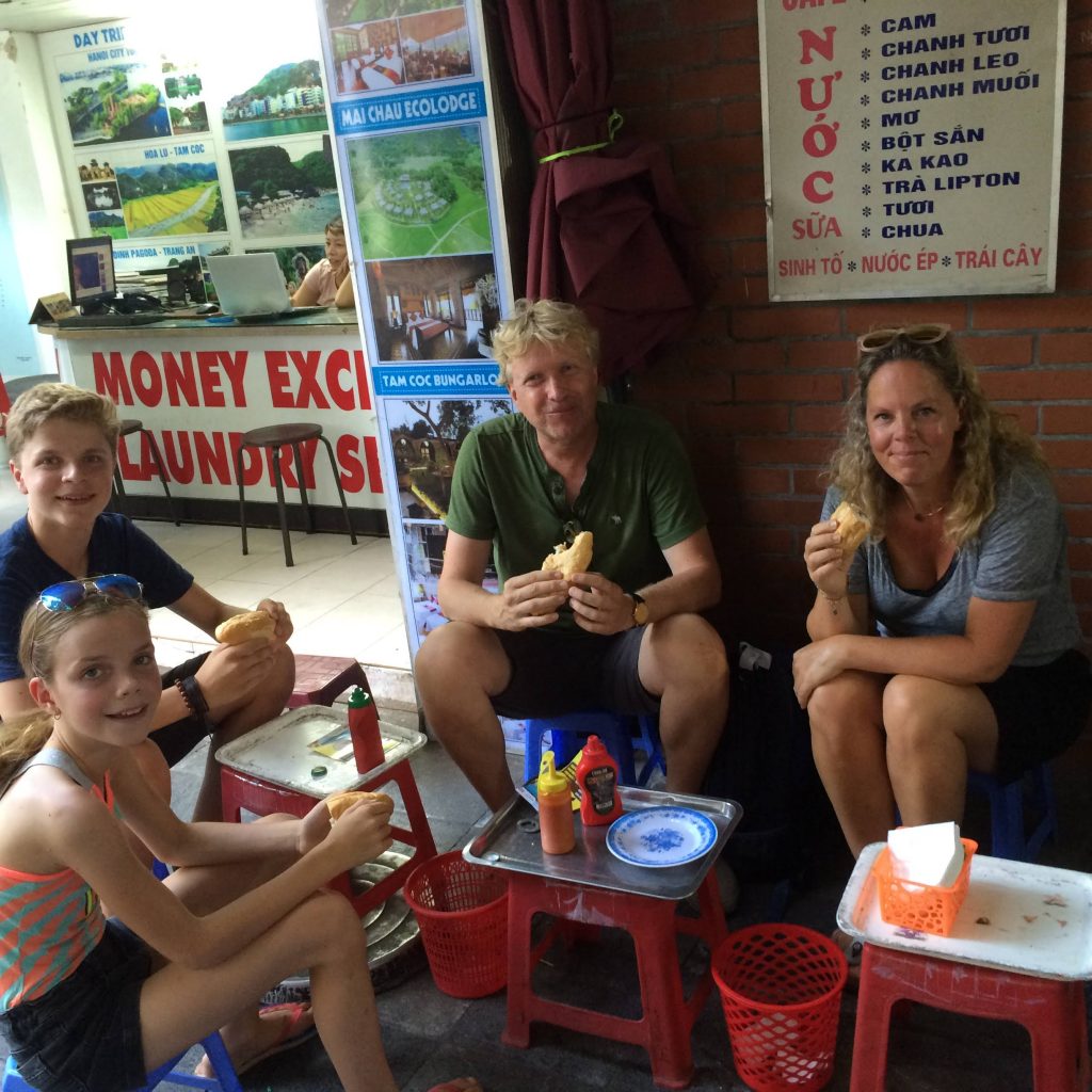 having BAMI on the street of hanoi